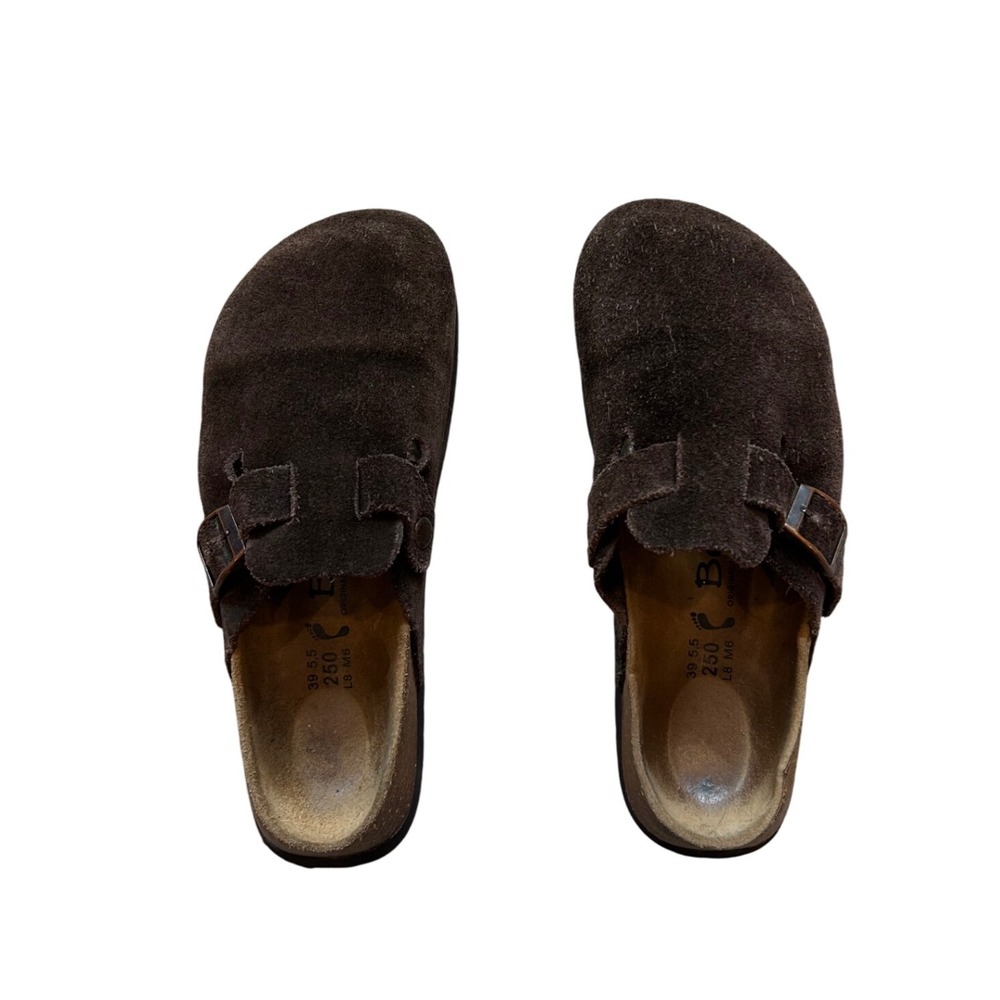 Birkenstock Boston Betula Suede Mocha Slip On Clogs Sandals size 39 8-8.5W - Picture 2 of 8